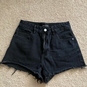 High rise mini jean shorts